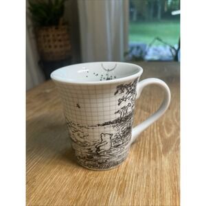 Disney Winnie The Pooh Coffee Tea Mug Cup Black White‎ Sketch Drawing